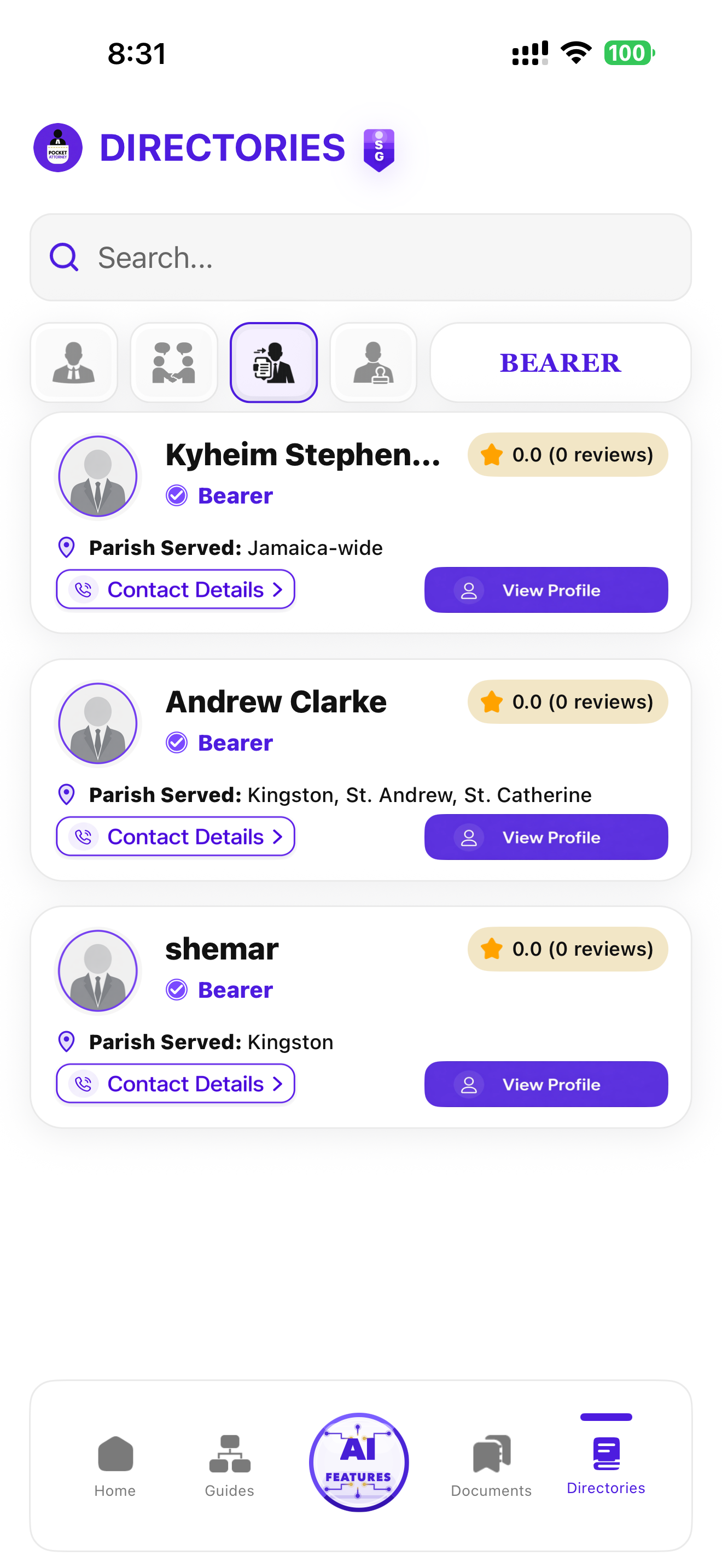Pocket Attorney Directories promotional screen